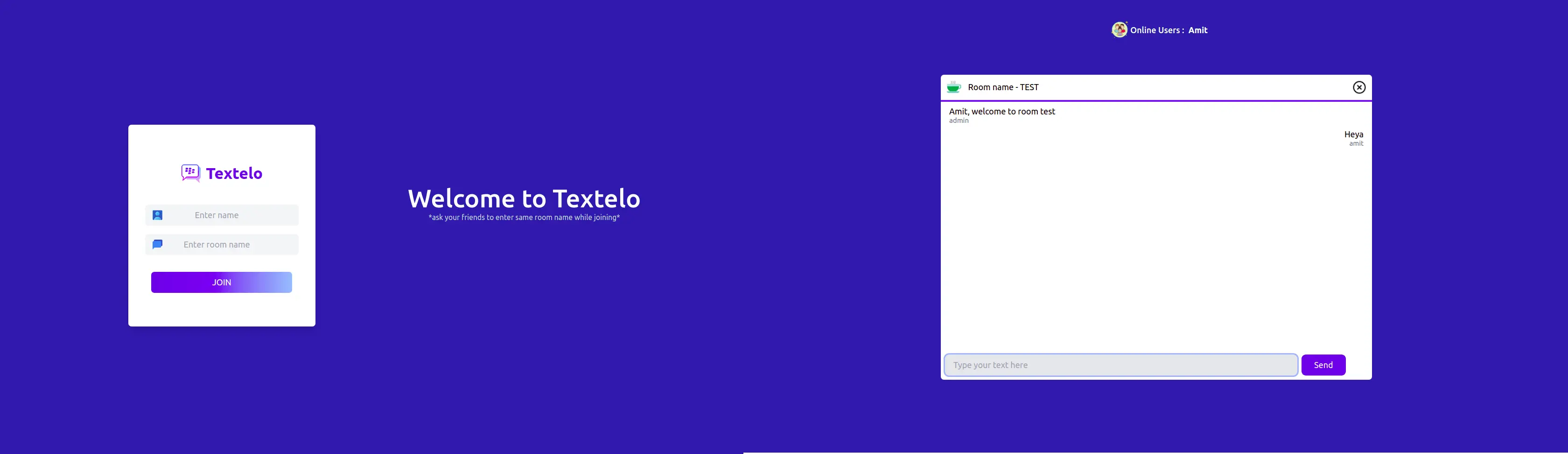 Textelo project screenshot